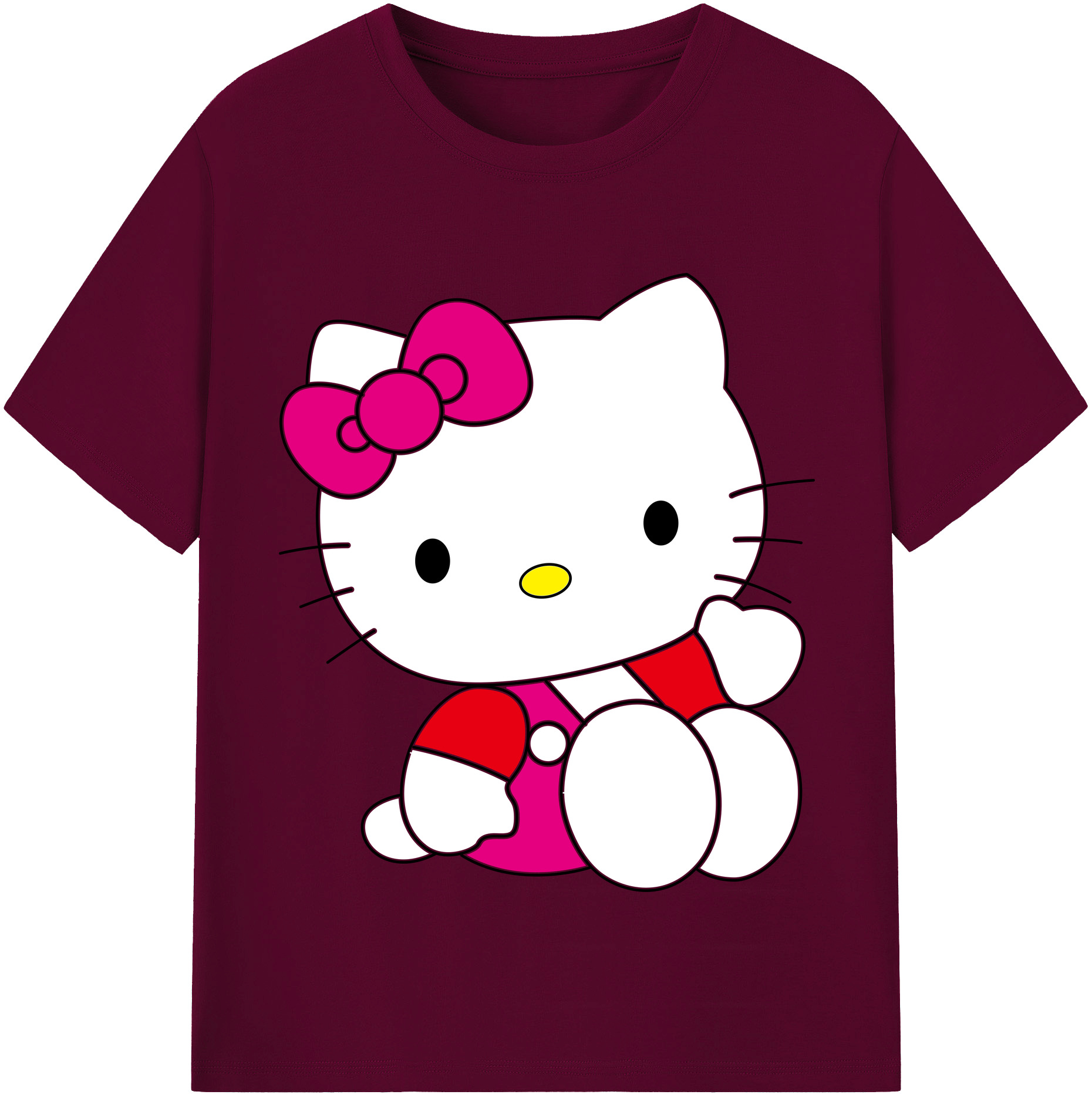 （画像用） Hello Kitty ハローキティ レディースカジュアルプリントTシャツ（綿100％）